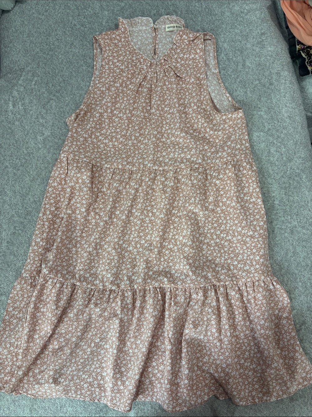 Dusty Rose Floral Sleeveless Dress
